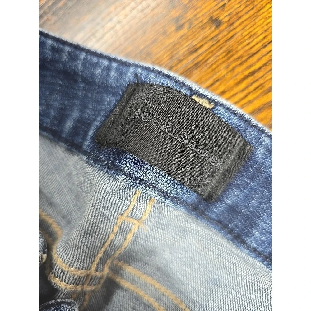 BKE Sz 27x32 Skinny Women's Jeans Med Blue Distressed Low Rise Rock School Denim